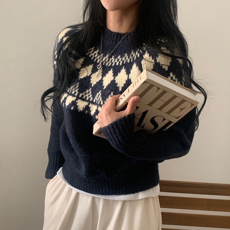 ノルディックセットアップ ARCADE ニット セーター 秋服 ノルディック柄 オーバーサイズ