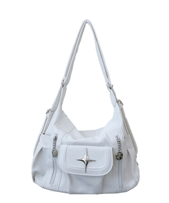 ホワイトレザー ショルダーバッグ ホワイト レザー バケット ハンドバッグ ショルダーバッグ