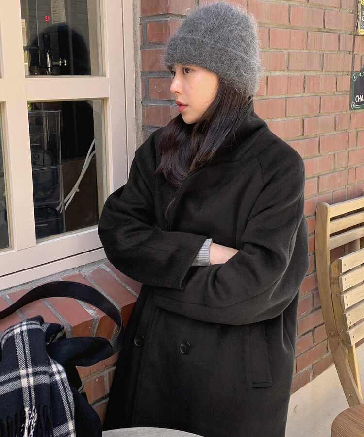 キルティング裏地テーラードダブルロングコート｜コート｜韓国