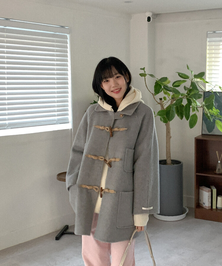 ハンドメイドクラシックトグルボタンウールハーフコート｜コート｜韓国