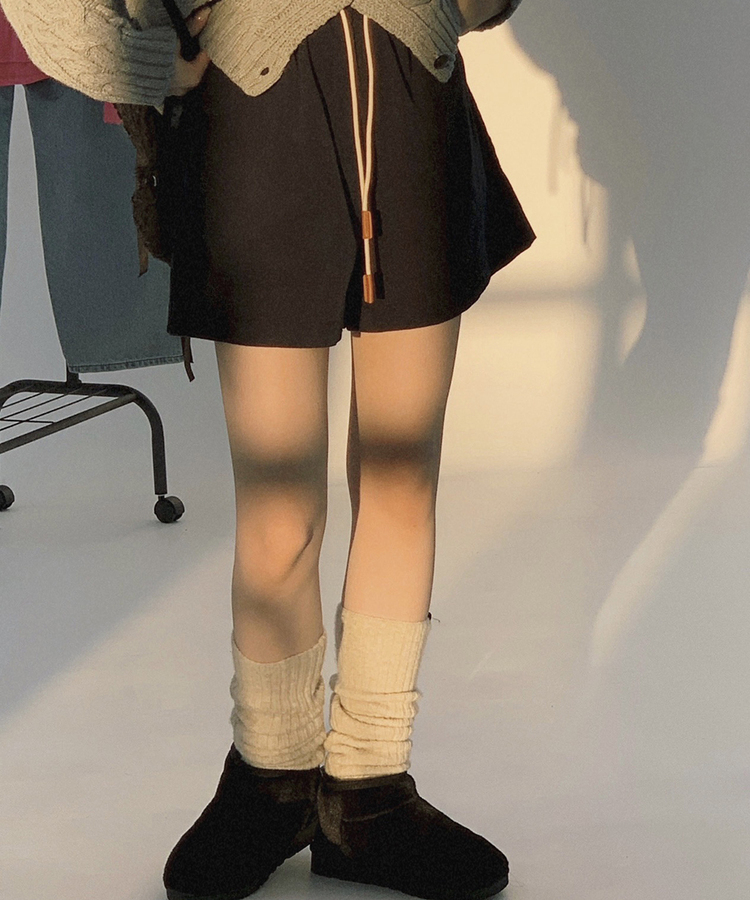 ウエストバンディングストリングコーデュロイショートパンツ