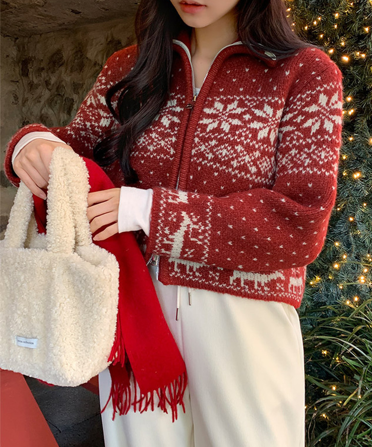 ノルディック柄ニットカーディガン｜カーディガン｜韓国ファッション