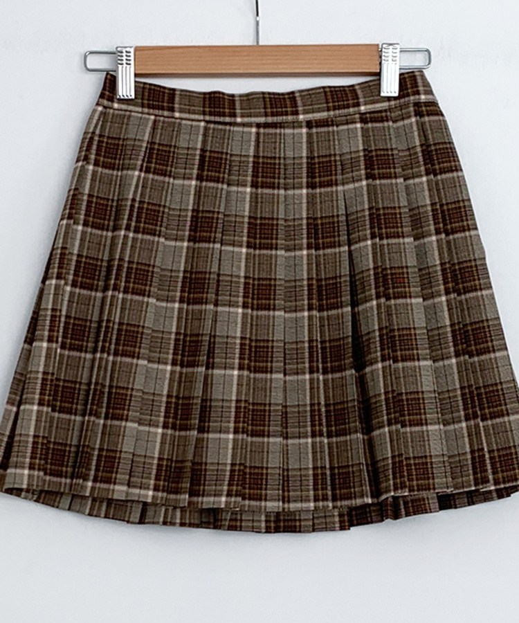 marine serre ブラウン ジャカード プリーツ ミニスカート　チェック marine serre ブラウン ジャカード プリーツ ミニスカート チェック