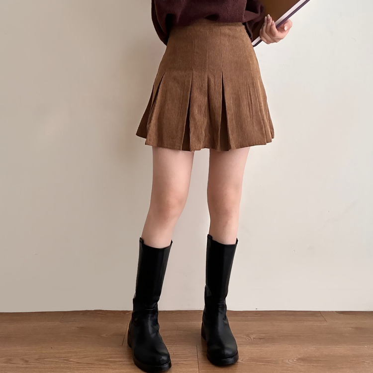コーデュロイプリーツミニスカート｜ミニスカート｜韓国