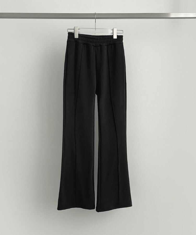 절개라인 가성비 밍크 융털 기모 세미 부츠컷 블랙 밴딩팬츠