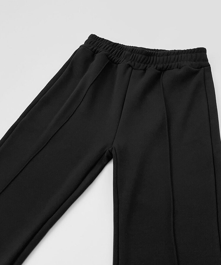 절개라인 가성비 밍크 융털 기모 세미 부츠컷 블랙 밴딩팬츠