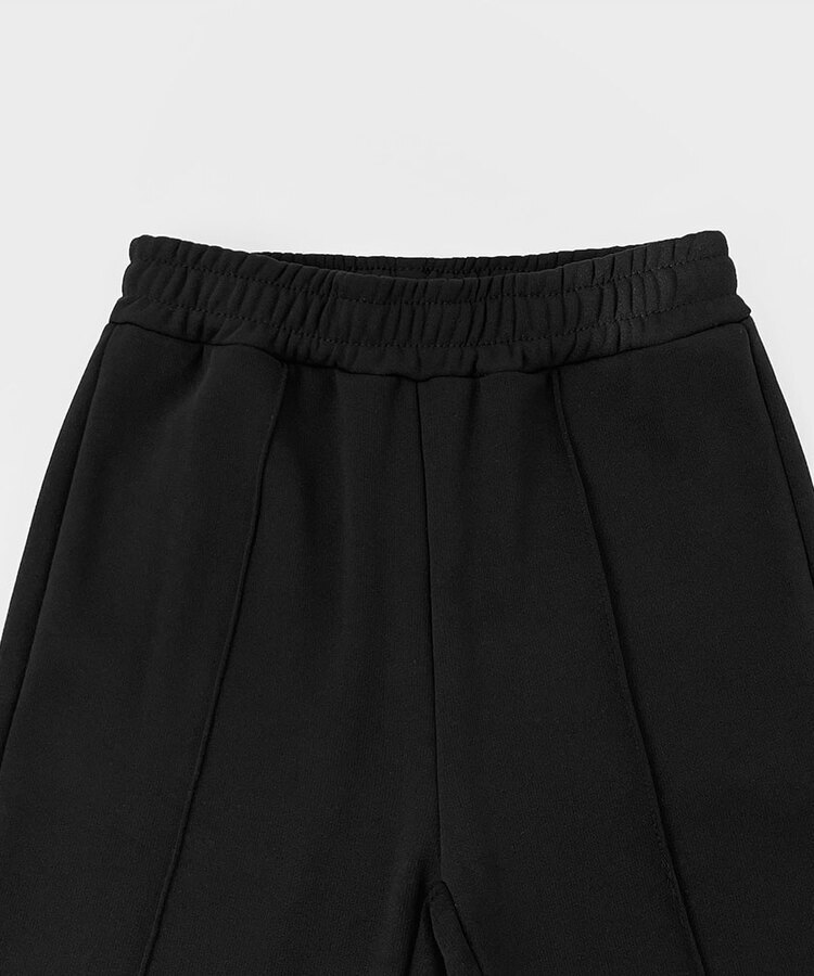 절개라인 가성비 밍크 융털 기모 세미 부츠컷 블랙 밴딩팬츠