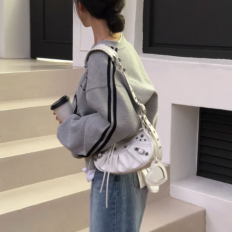 トラックラインスリーブVネックルーズフィットトレーナー GRAY