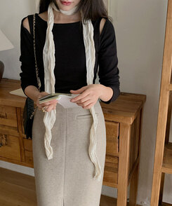 シースルーマフラー CREAM