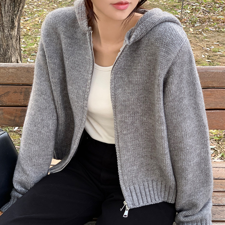 ニットジップアップパーカー｜カーディガン｜韓国ファッション通販 SONA