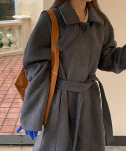 ベルトオーバーフィット冬ロングコート｜コート｜韓国ファッション通販