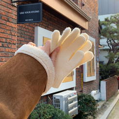 ウール70％グローブ Ivory