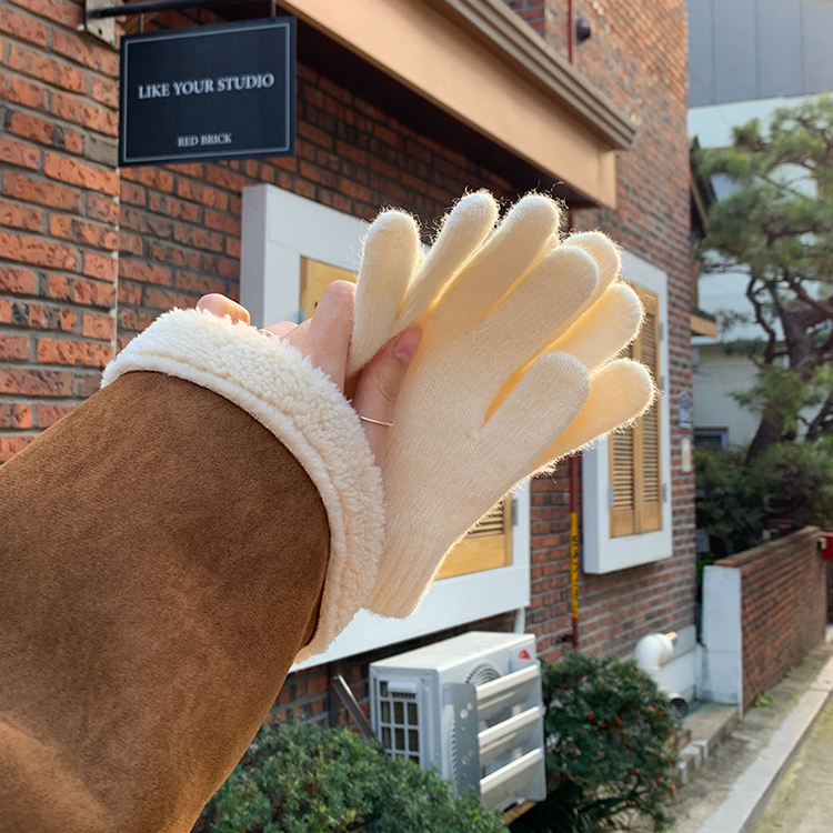 ウール70％グローブ Ivory