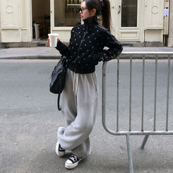 【SHORT/LONG 丈別】ドローストリングワイドパンツ6色 GRAY