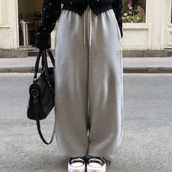 【SHORT/LONG 丈別】ドローストリングワイドパンツ6色 GRAY