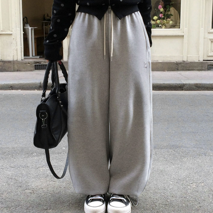 【SHORT/LONG 丈別】ドローストリングワイドパンツ6色 GRAY