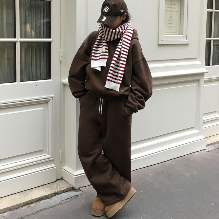 【SHORT/LONG 丈別】ドローストリングワイドパンツ6色 BROWN