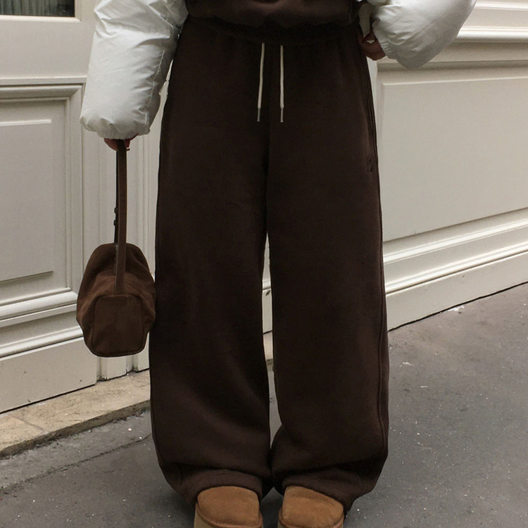 【SHORT/LONG 丈別】ドローストリングワイドパンツ6色 BROWN