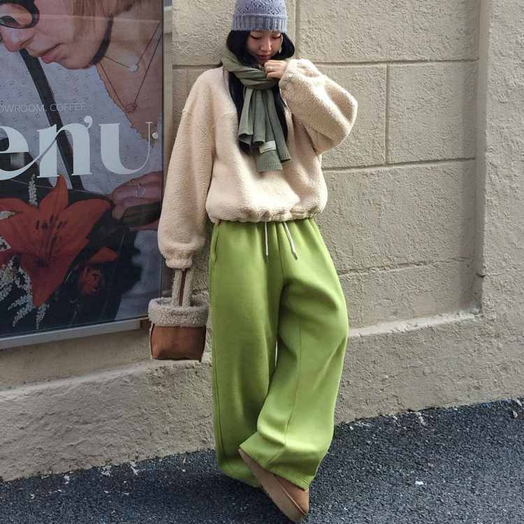 【SHORT/LONG 丈別】ドローストリングワイドパンツ6色 OLIVE