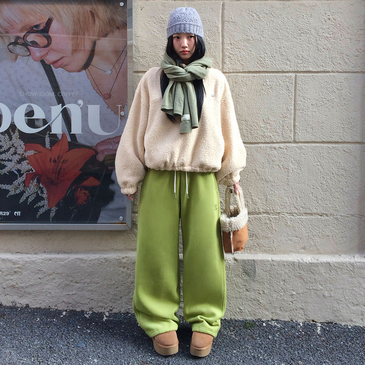 【SHORT/LONG 丈別】ドローストリングワイドパンツ6色 OLIVE