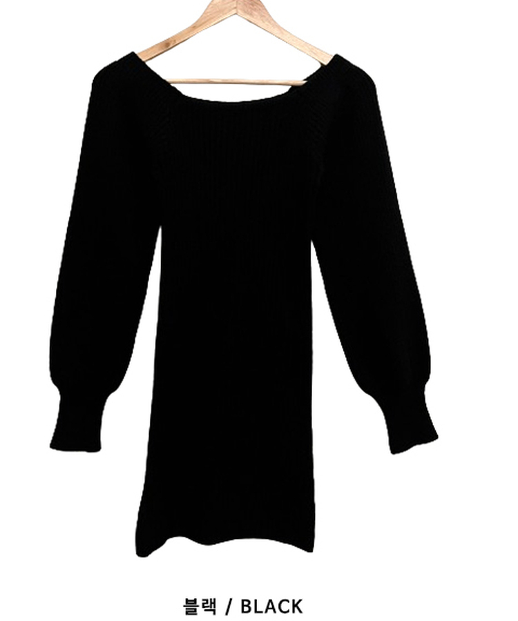 골지스퀘어벌룬미니니트원피스