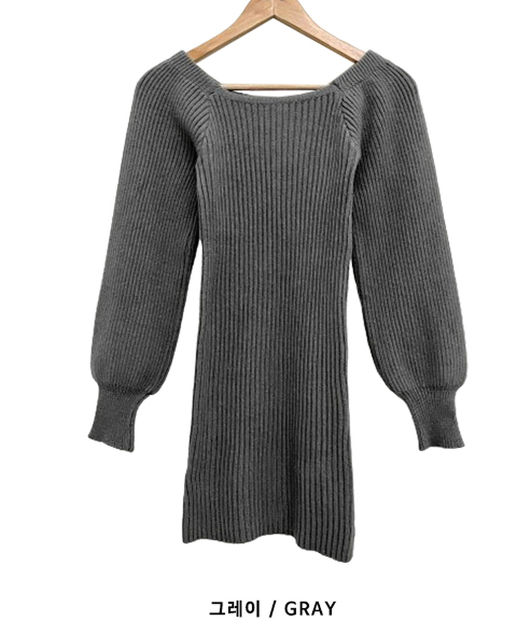 골지스퀘어벌룬미니니트원피스