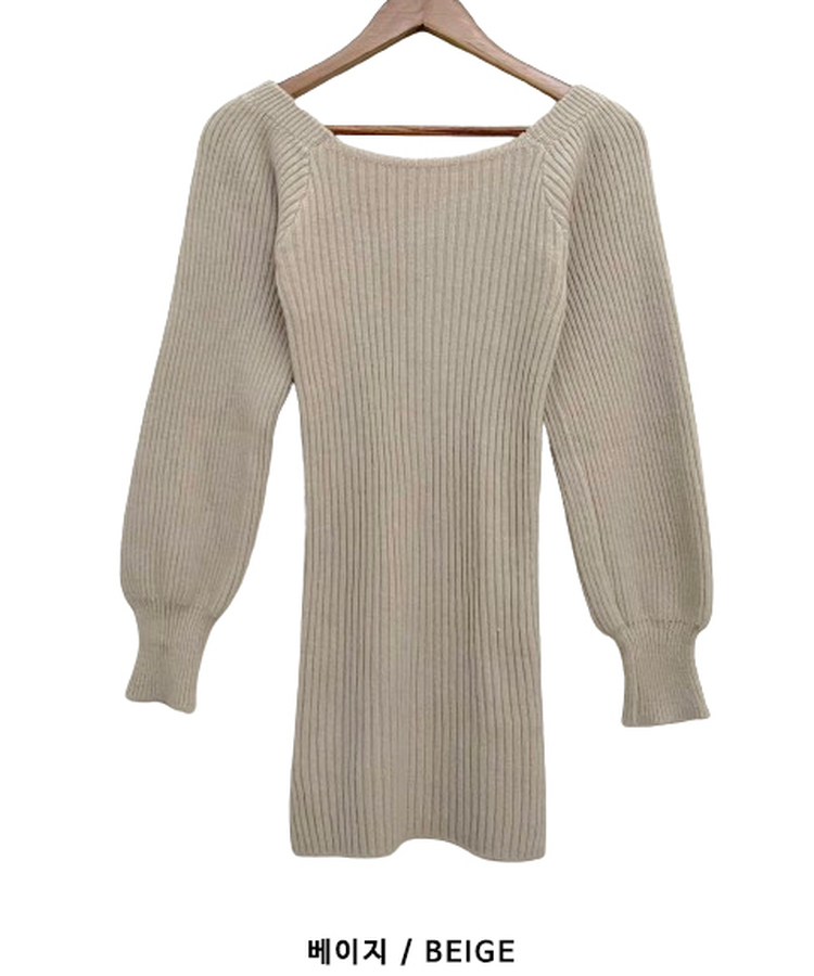 골지스퀘어벌룬미니니트원피스