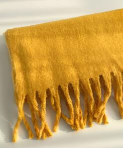 ロングタッセルマフラー12色 MUSTARD