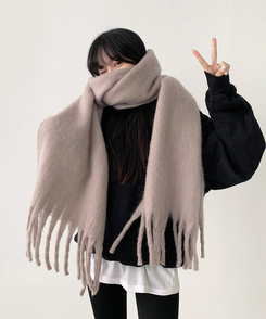 ロングタッセルマフラー12色 APRICOT