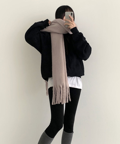 ロングタッセルマフラー12色 APRICOT