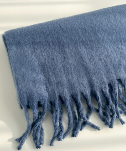 ロングタッセルマフラー12色 AQUA