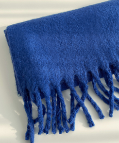 ロングタッセルマフラー12色 BLUE