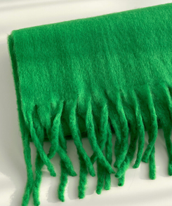 ロングタッセルマフラー12色 GREEN