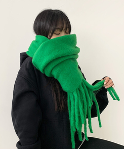 ロングタッセルマフラー12色 GREEN