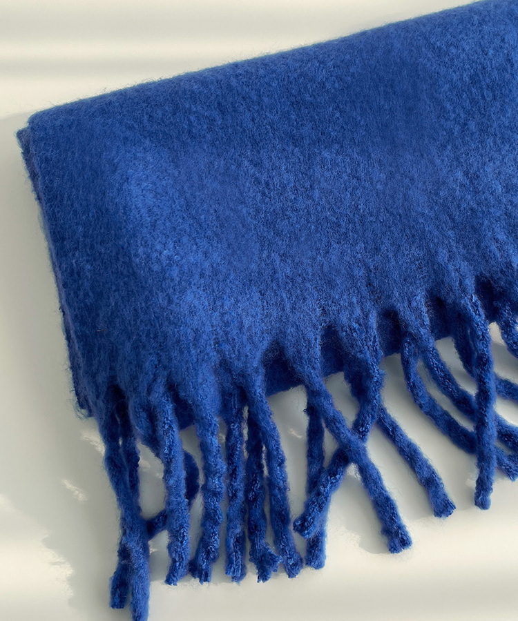ロングタッセルマフラー12色 BLUE
