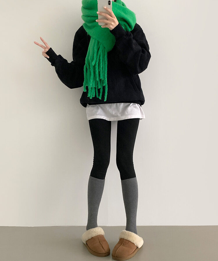 ロングタッセルマフラー12色 GREEN