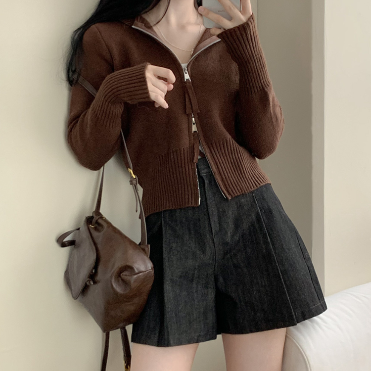 美品　VIVIENNE TAM ウール ダブルジップジャンパー サイズ0 ヴィヴィアンタムVIVIENNE TAM サイド刺繍コットンニットダブル