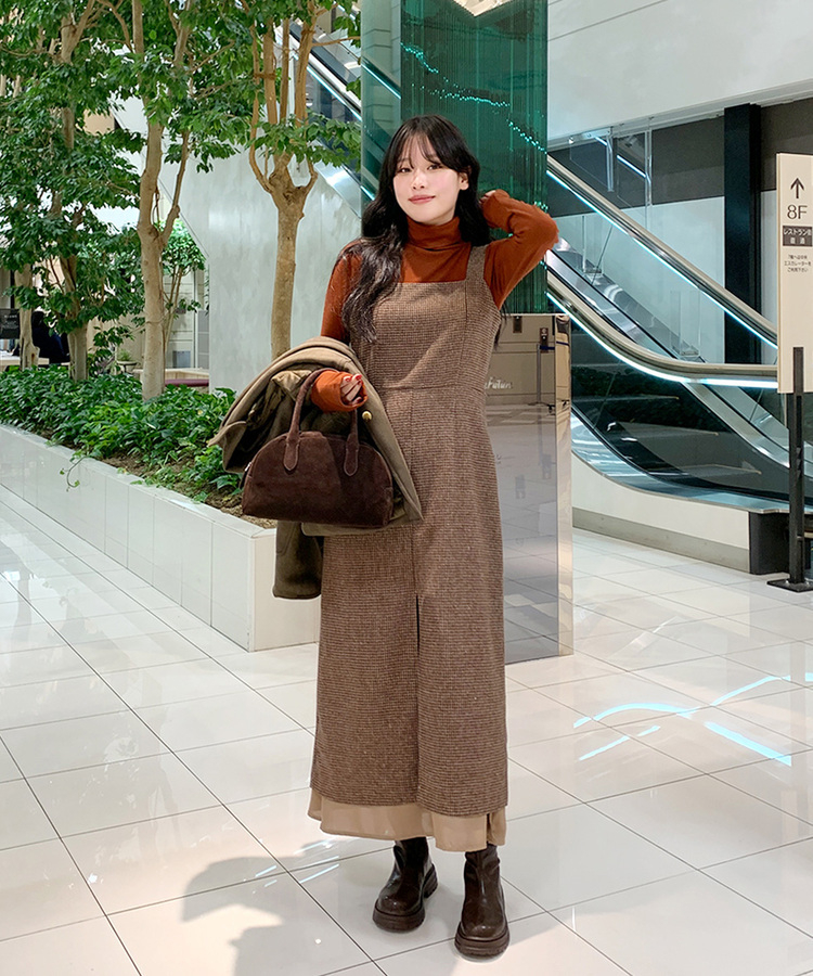 レイヤードディープスリットビスチェロングワンピース｜ロング