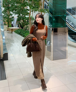 レイヤードディープスリットビスチェロングワンピース｜ロング