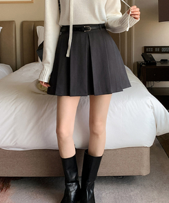 【SET】ベルト＋プリーツミニスカート GRAY(AUTUMN VERSION+BELT)