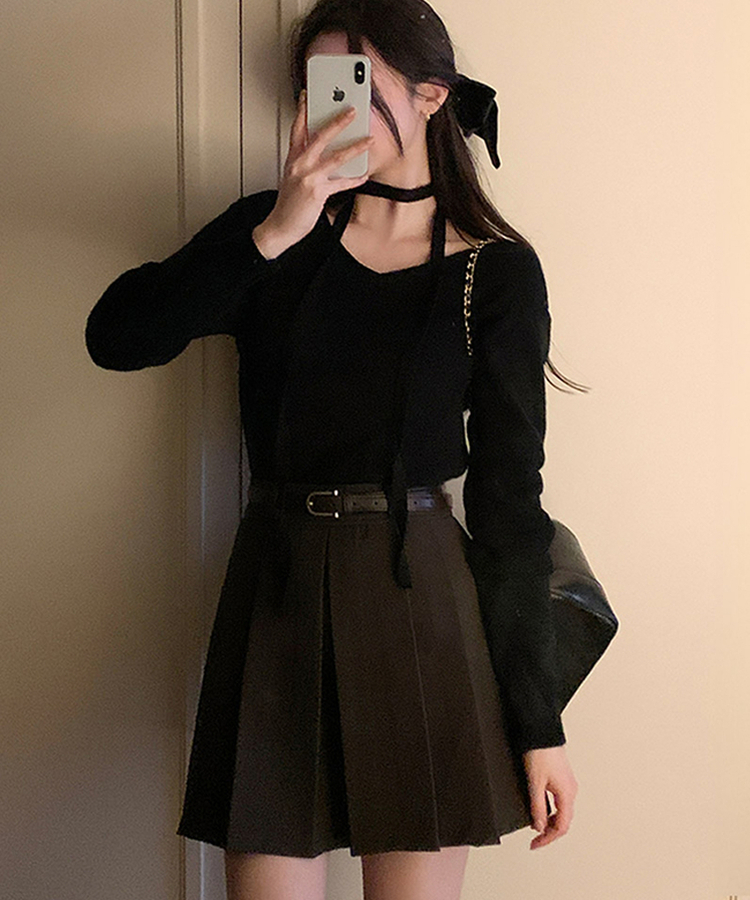 【SET】ベルト＋プリーツミニスカート Brown(WINTER VERSION+BELT)