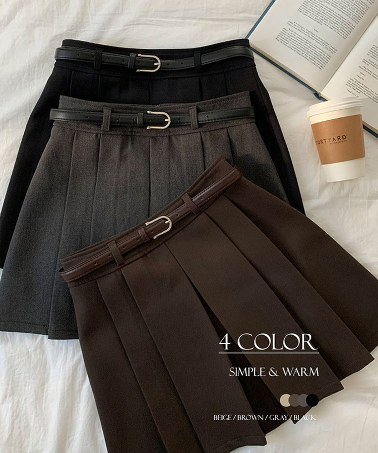 【SET】ベルト＋プリーツミニスカート