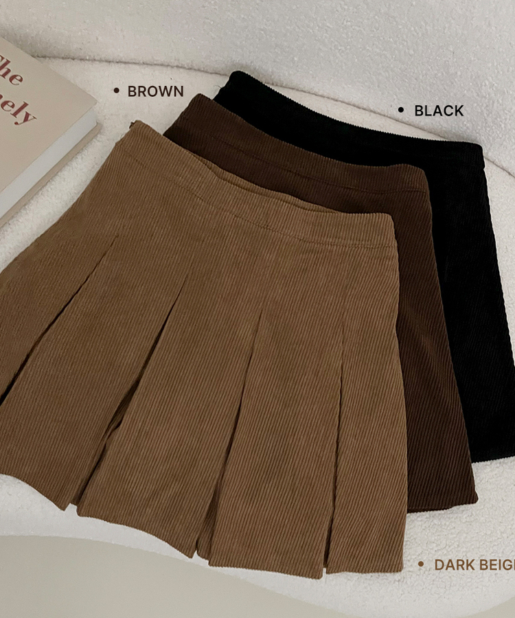 러블리코듀로이골덴플리츠미니스커트