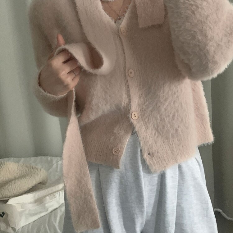 アンゴラニットカーディガン CLANE - アンゴラニットカーディガン - ANGORA SHORT KNIT CARDIGAN
