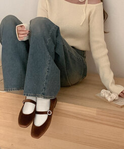 その他 ベルベットメリジェーン BROWN