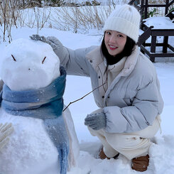 チェックマフラー Blue