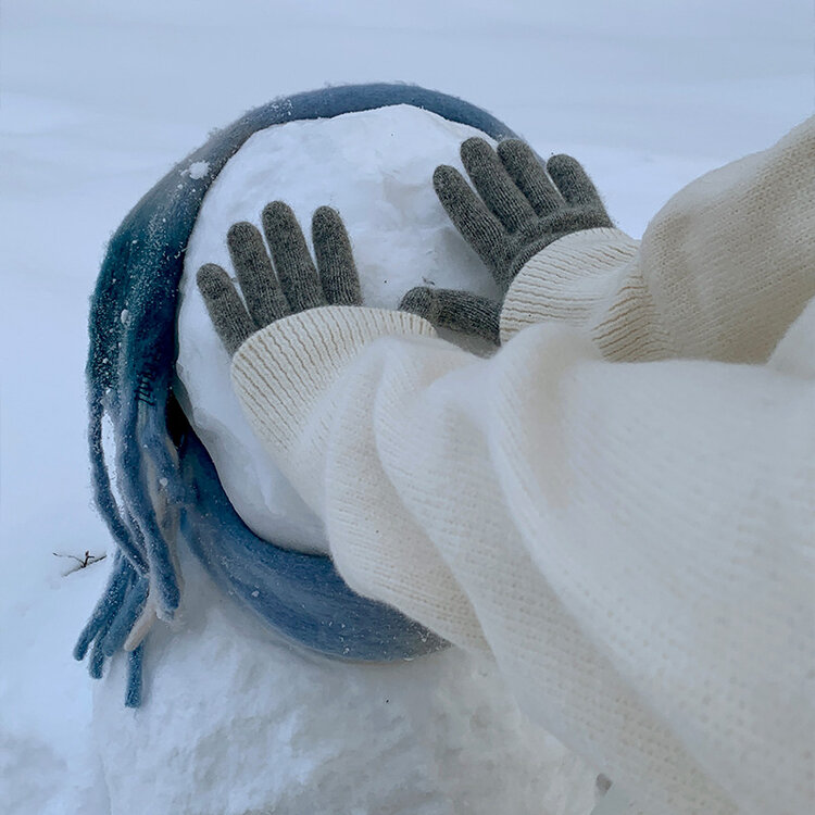 チェックマフラー Blue