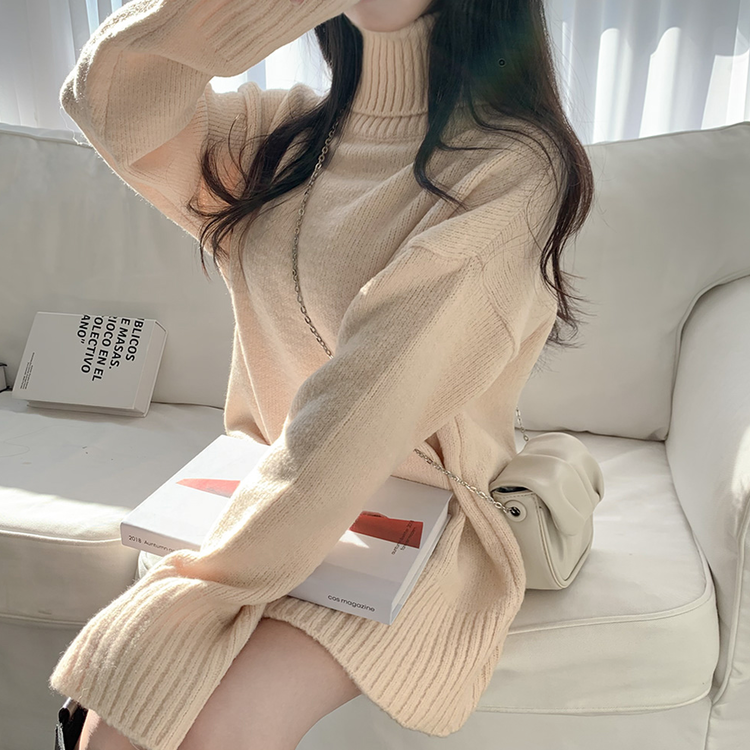 【極美品】ジュンハシモト ケーブルタートルネックニット ウール ブラウン M HUG.U ニット レディース トップス タートルネック セーター