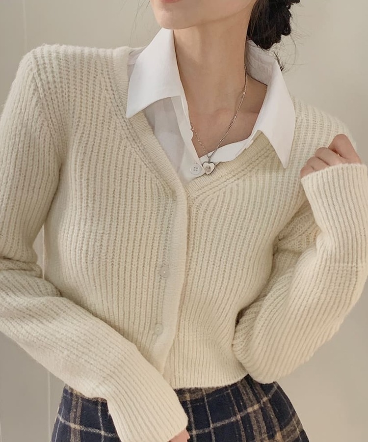 クロップショートニットカーディガン6色｜カーディガン｜韓国