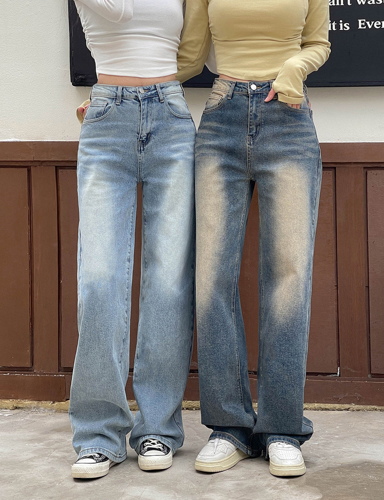 [숏,롱/S~XL/4컬러] 하체커버 워싱 하이웨스트 와이드 데님 팬츠 연청